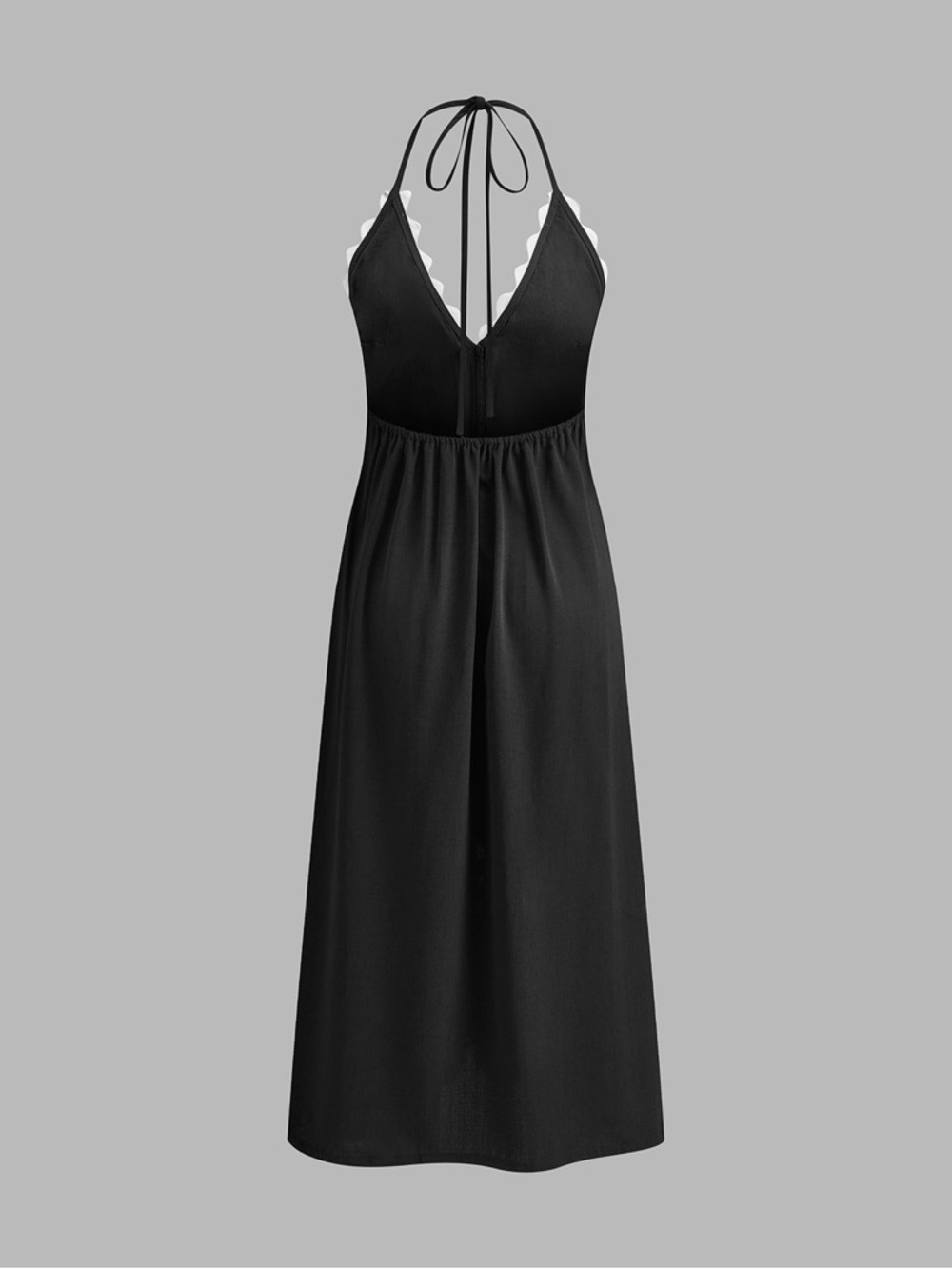 Commense Zig Zag Edge Halter Midi Dress Size M - Picture 3 of 7